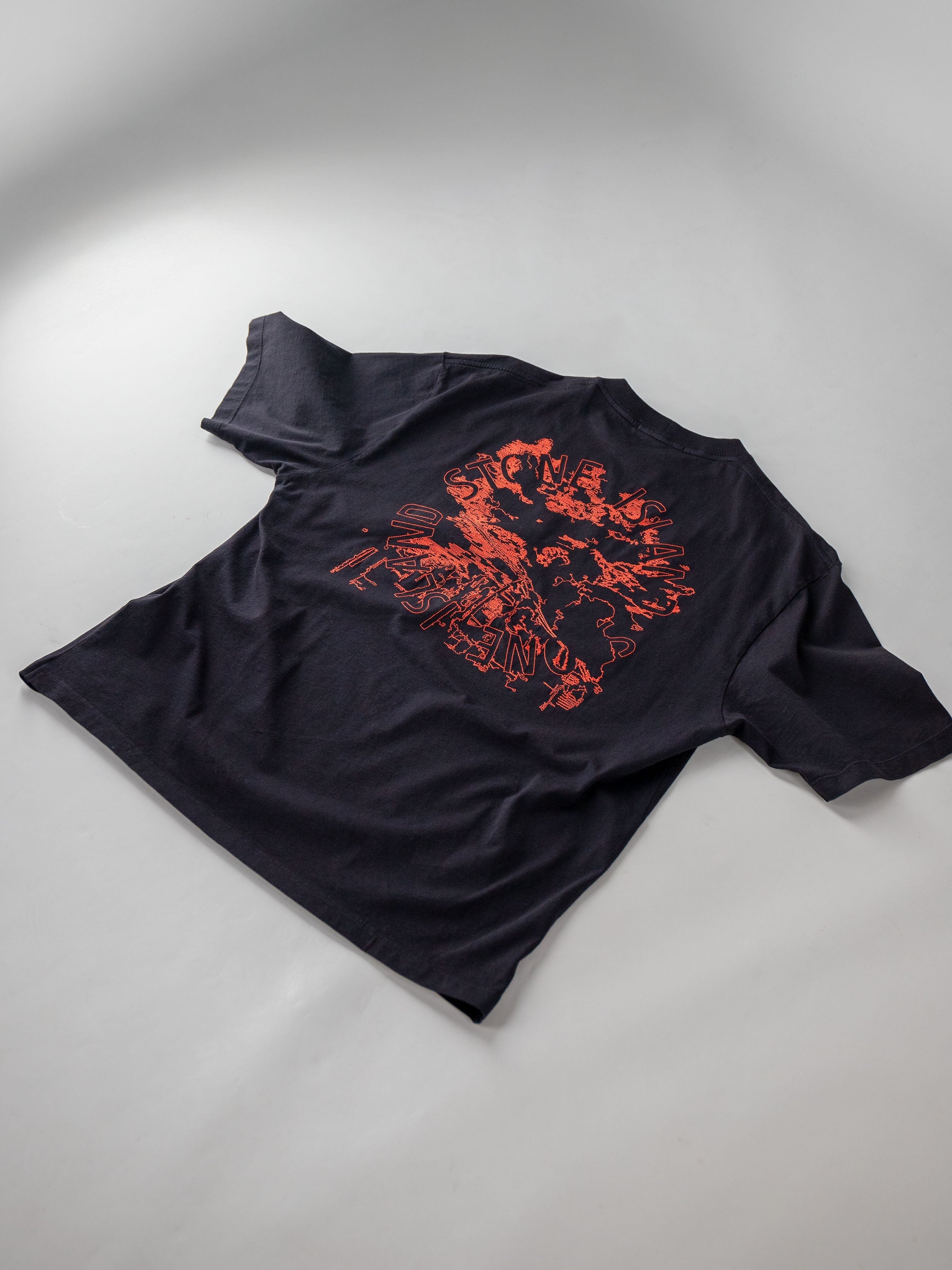 Stone Island T-shirt Backprint Zwart