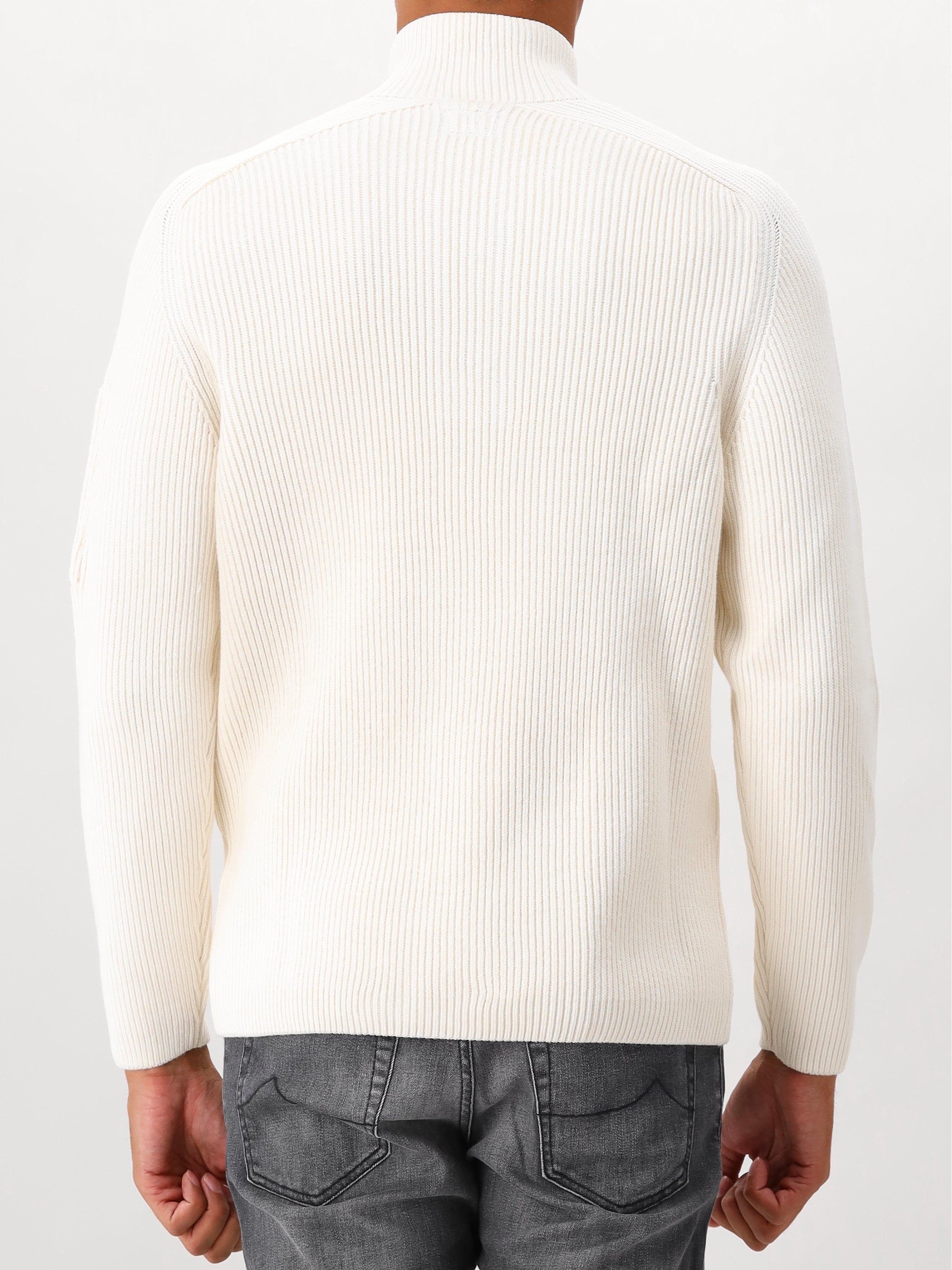 Cp Company Gebreide Trui Gebroken Wit Polo Collar