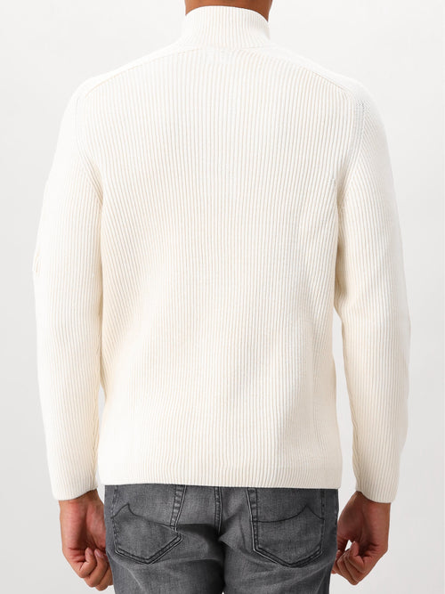 Cp Company Gebreide Trui Gebroken Wit Polo Collar