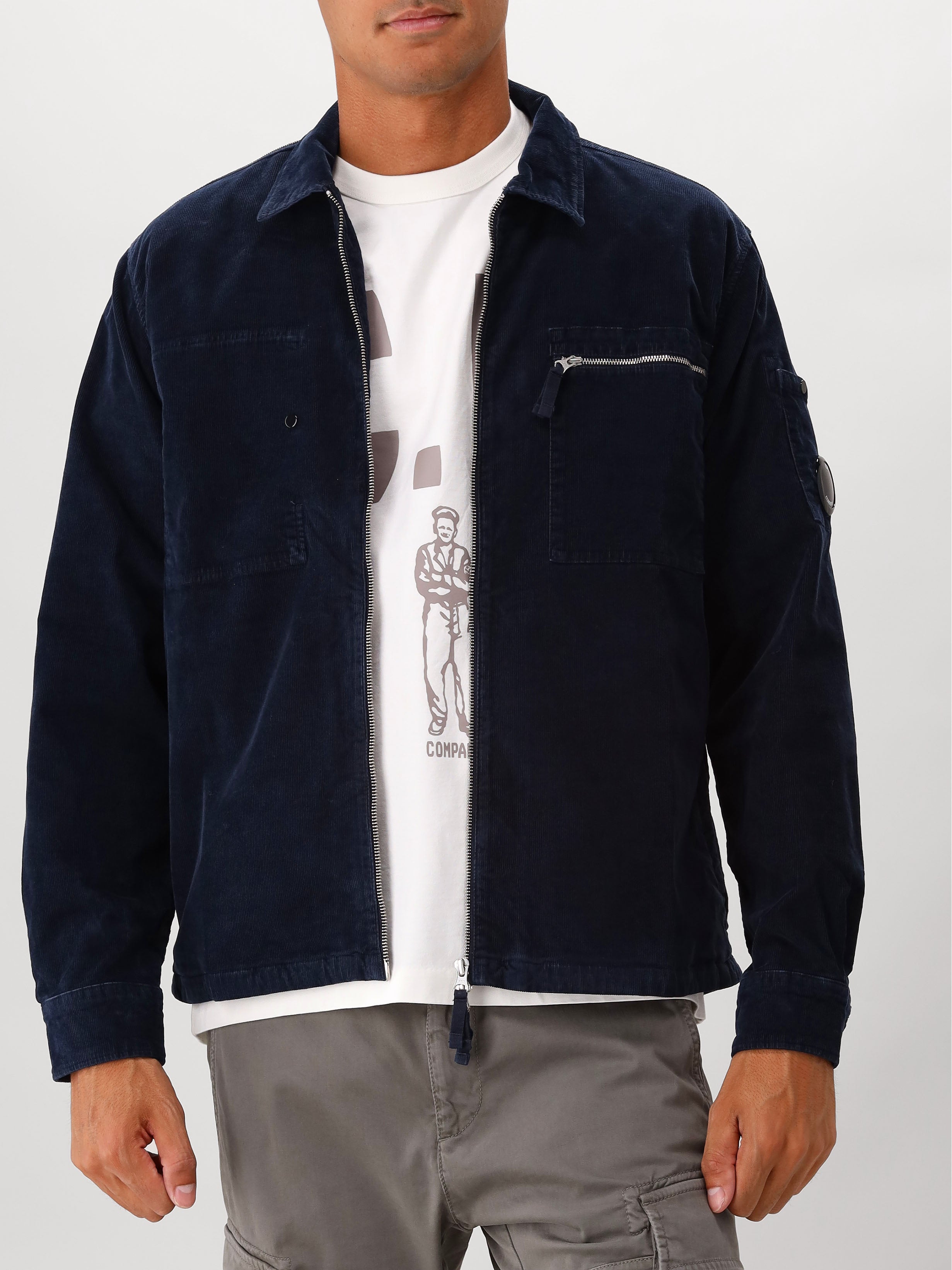 C.P. Company Overshirt Blauw Corduroy