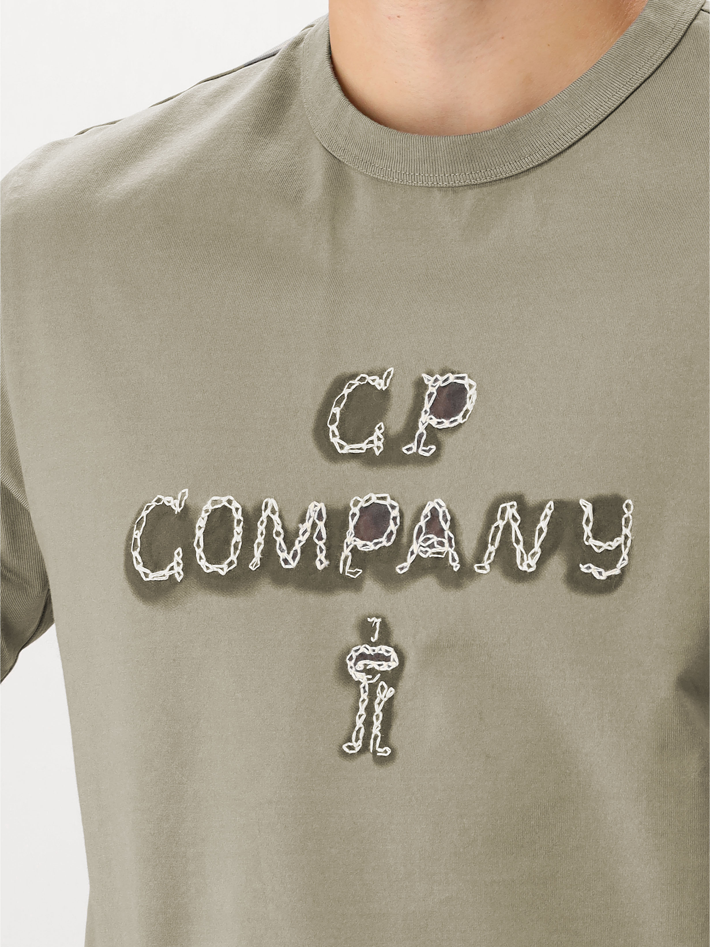 C.P. Company T-shirt Groen Mercerized Jersey 30/2 Twisted