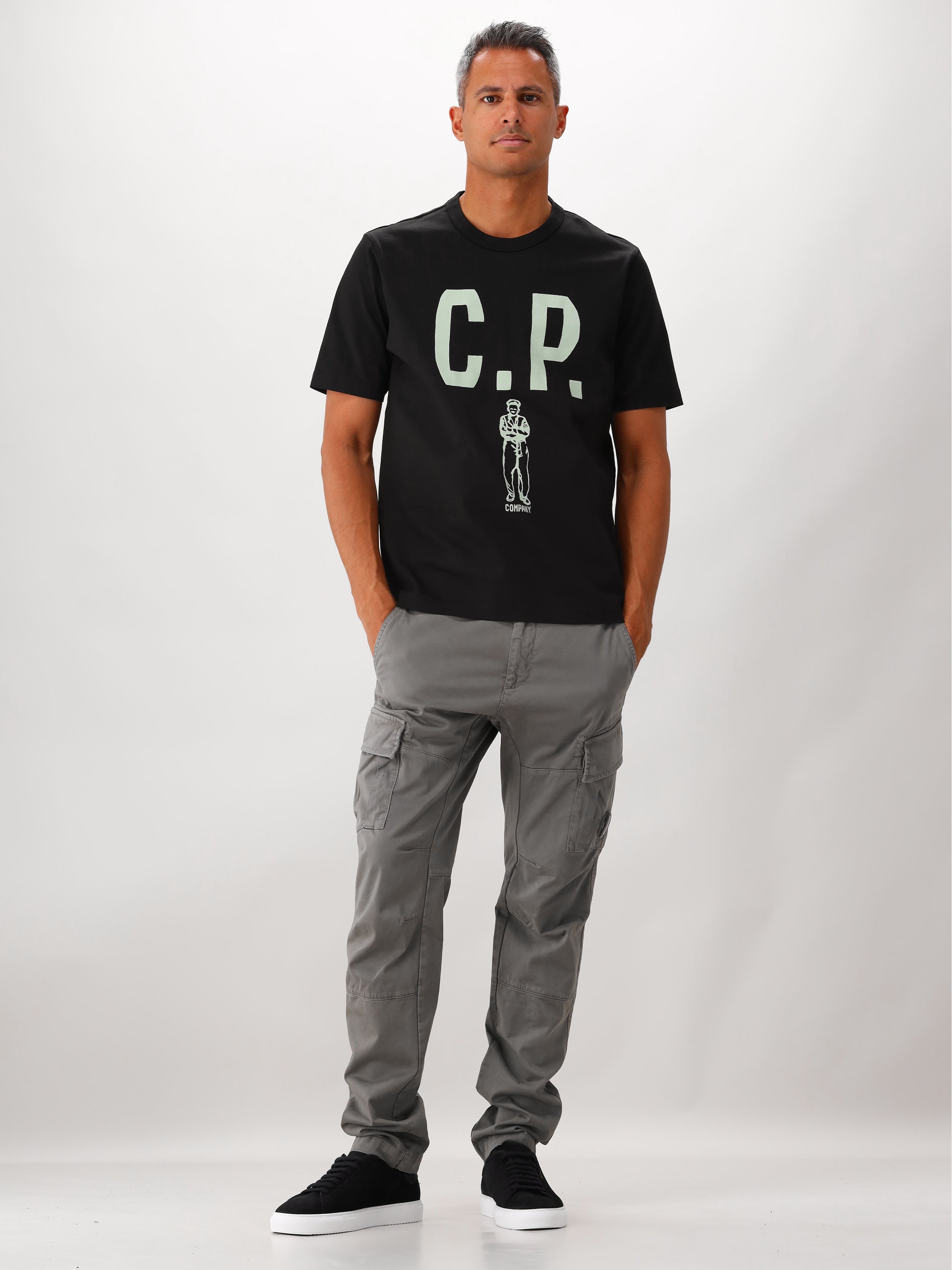 C.P. Company T-shirt Zwart Mercerized Jersey 30/2 Twisted