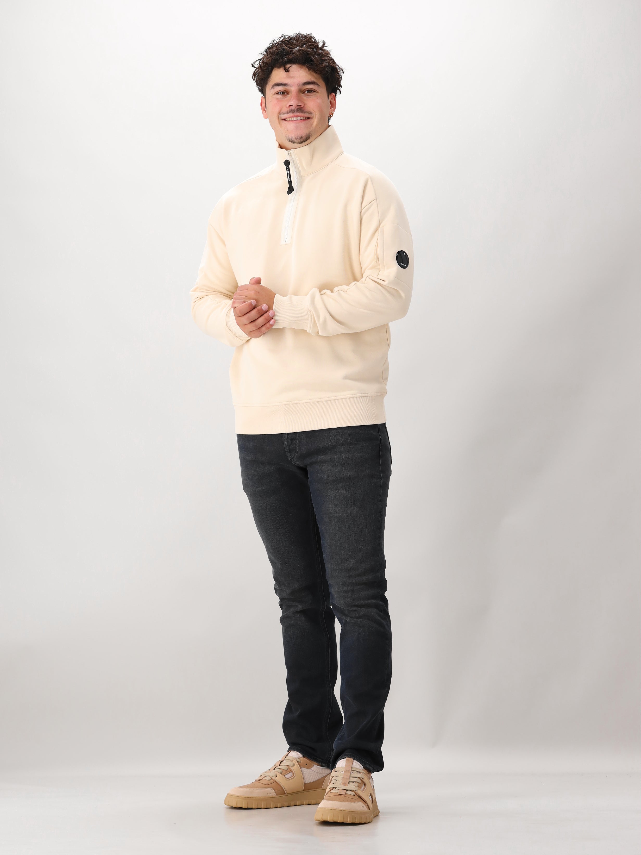 C.P. Company Sweater Beige Half Zip