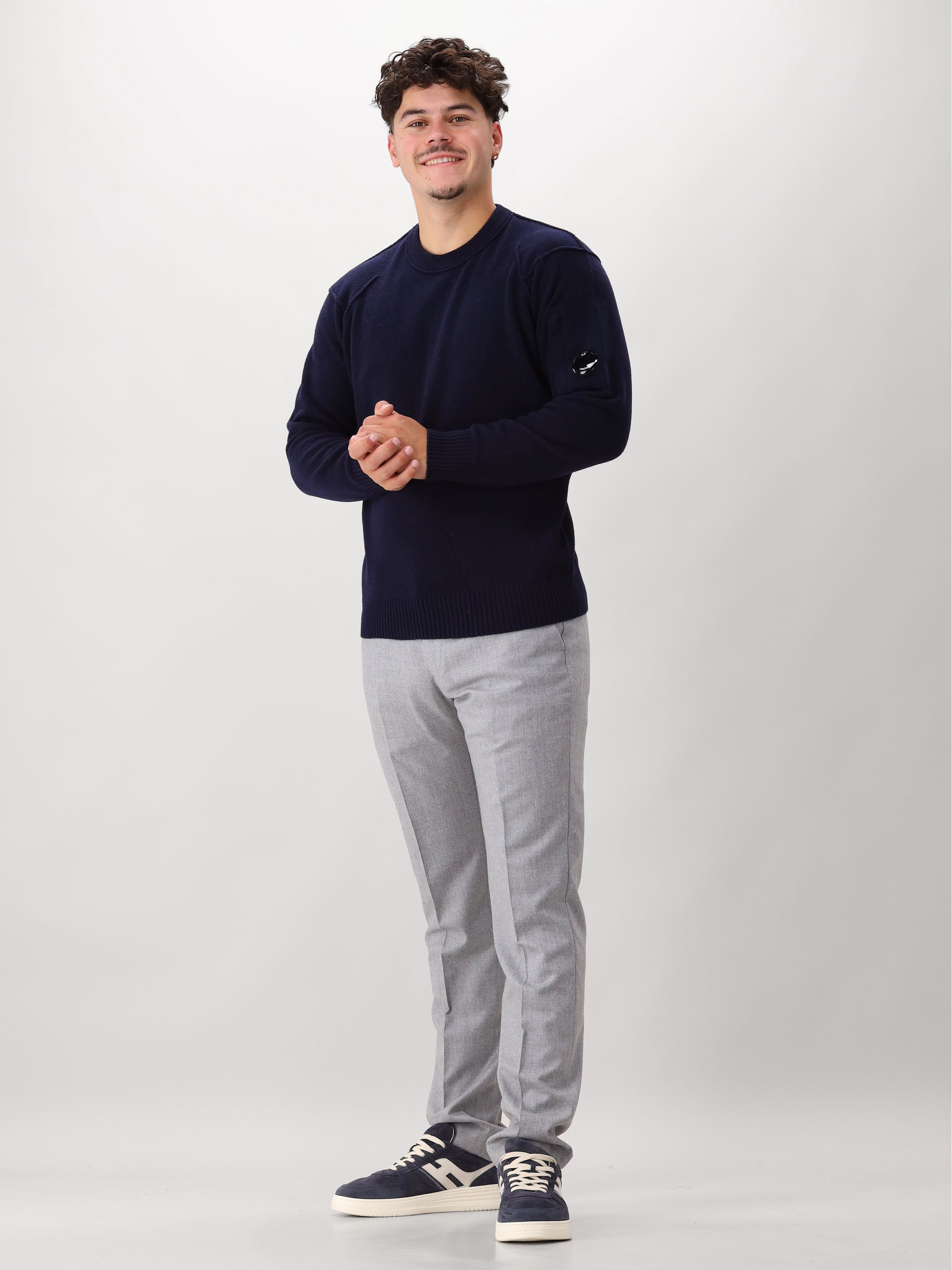 Cp Company Trui Blauw Knitwear Crewneck