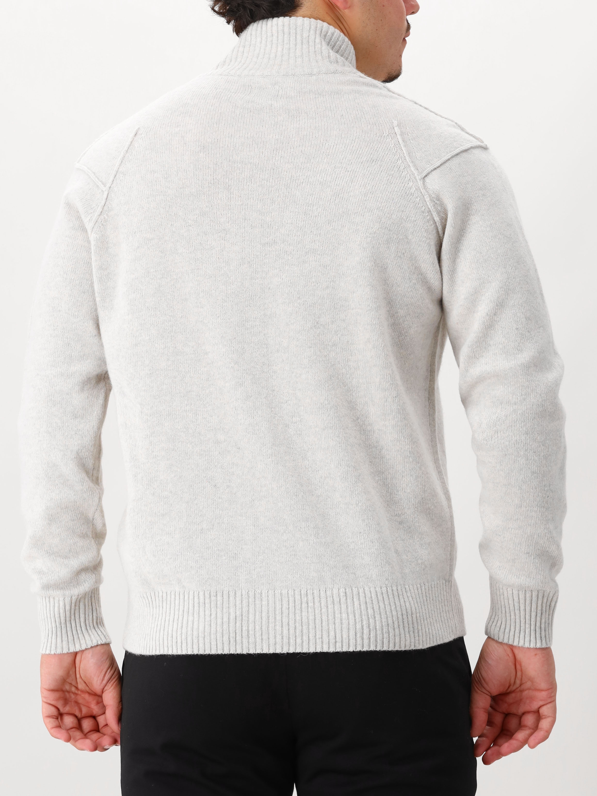 Cp Company Gebreid Vest Grijs Lambswool Grs