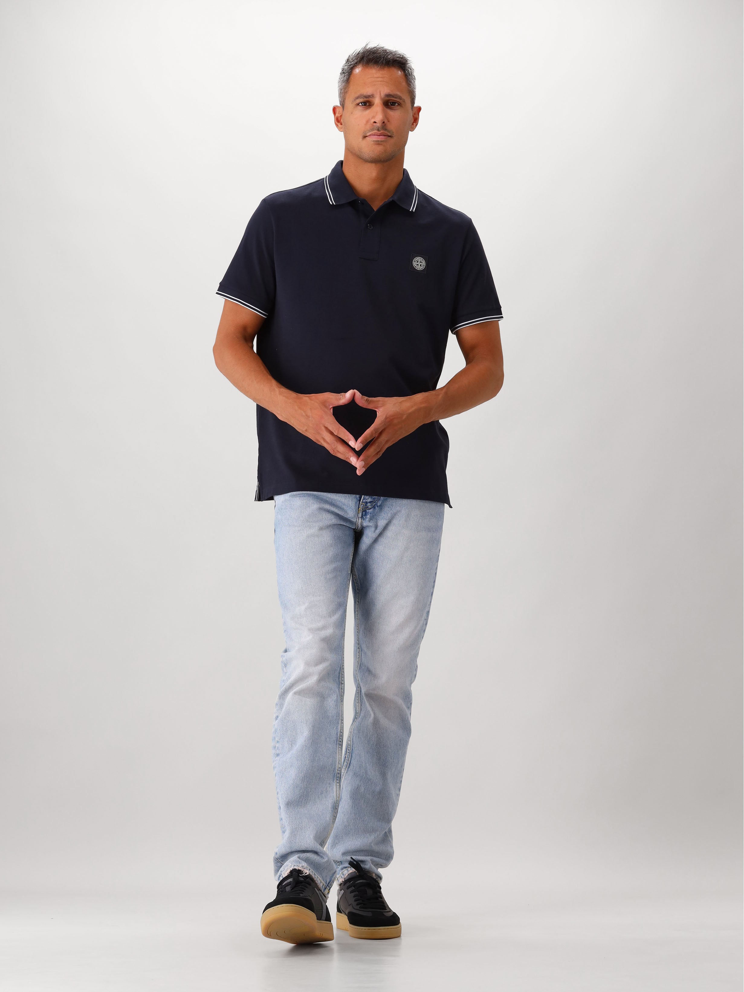Stone Island Polo Blauw Contrast