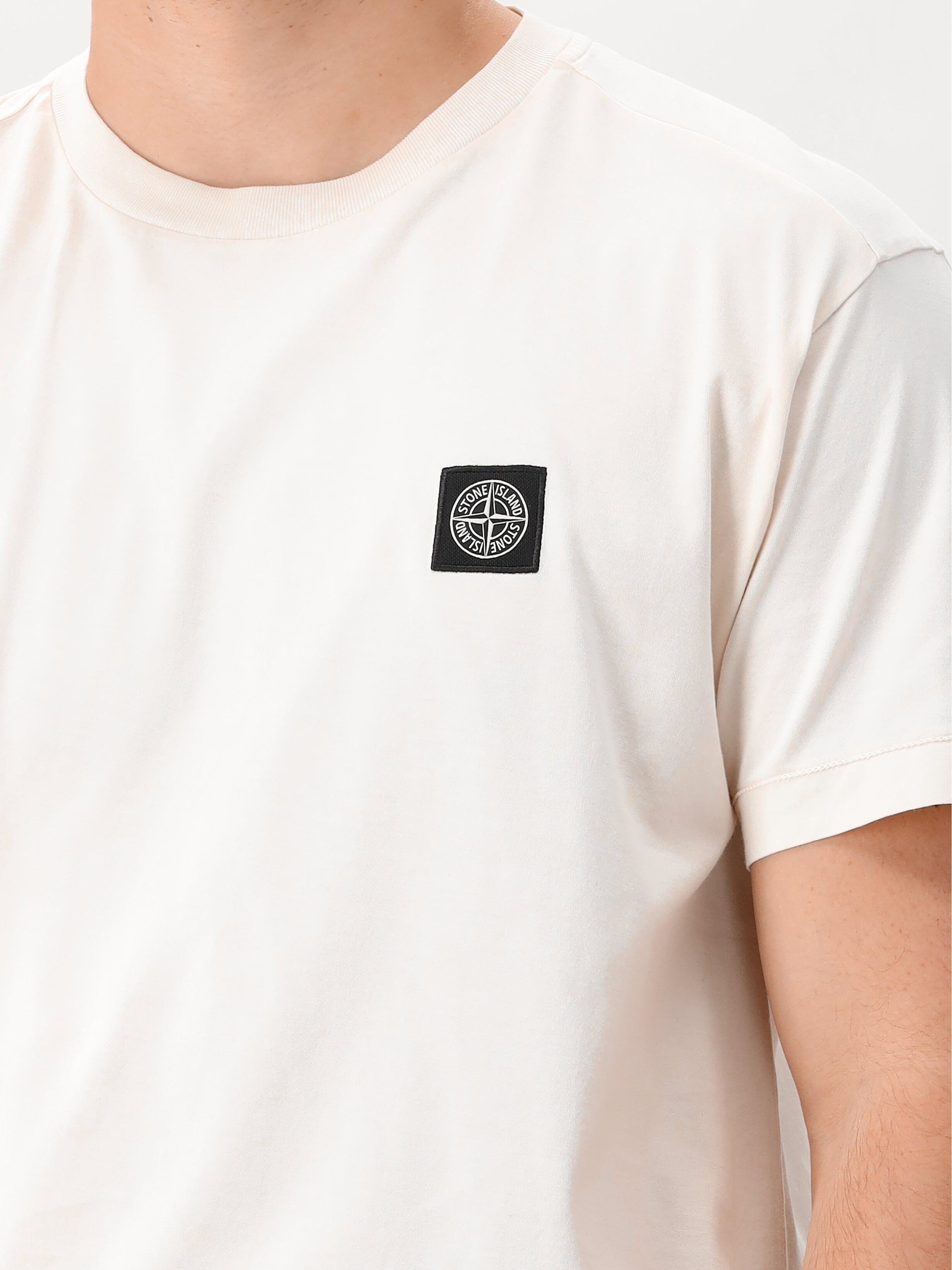 Stone Island T-shirt Beige Patch Logo