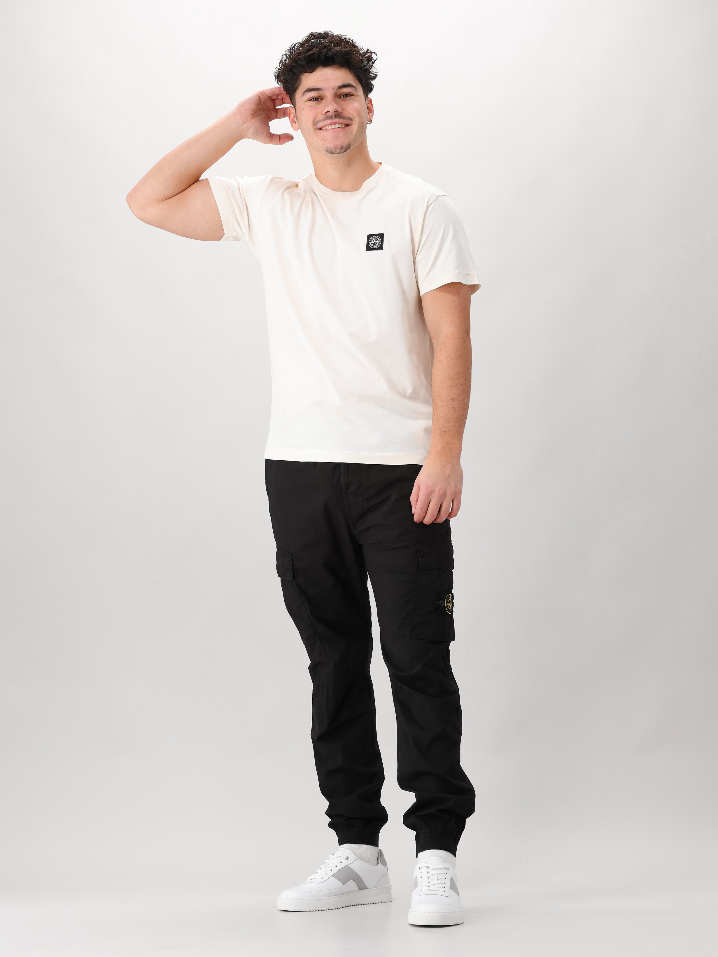 Stone Island T-shirt Beige Patch Logo