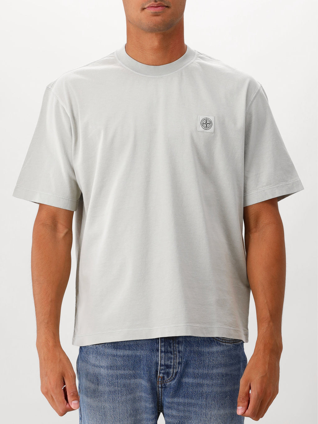 Stone Island T-shirt Grijs Patch Logo