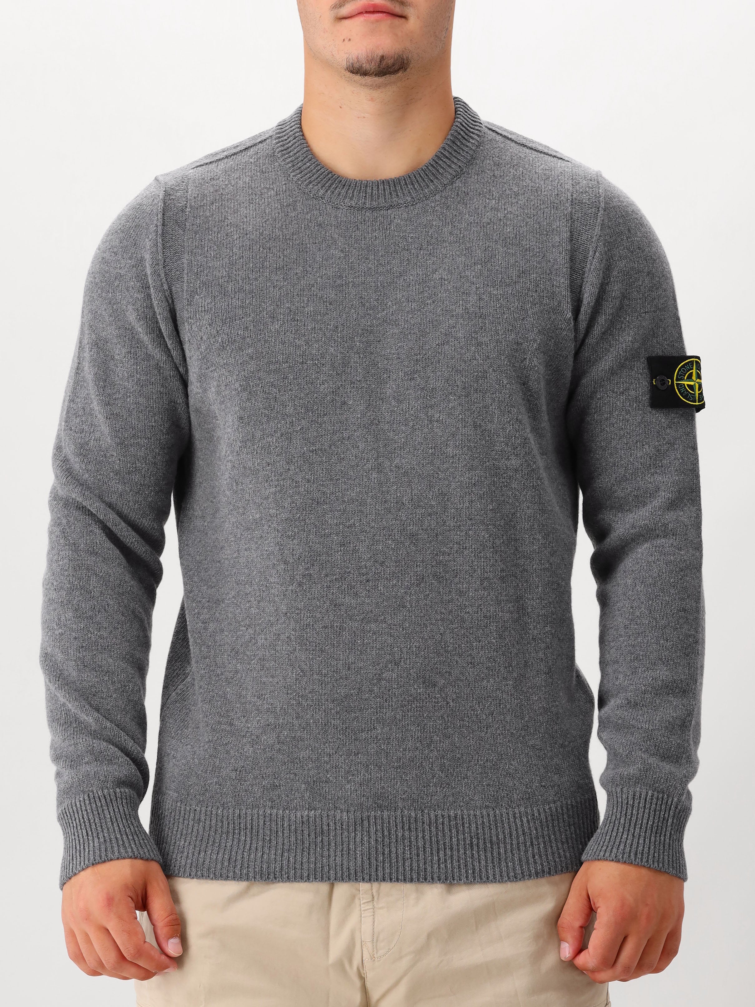 Stone Island Gebreide Trui Grijs