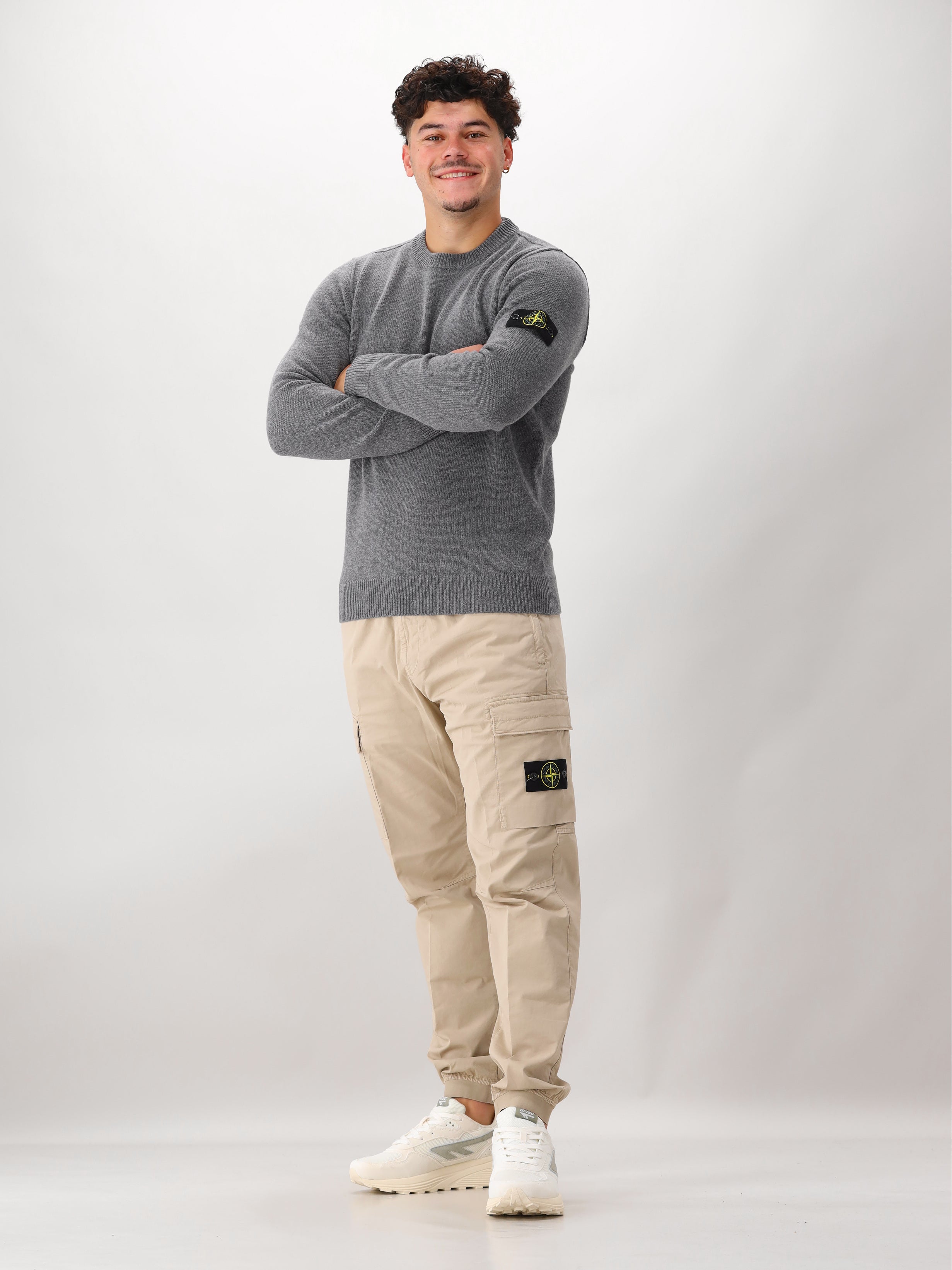 Stone Island Gebreide Trui Grijs