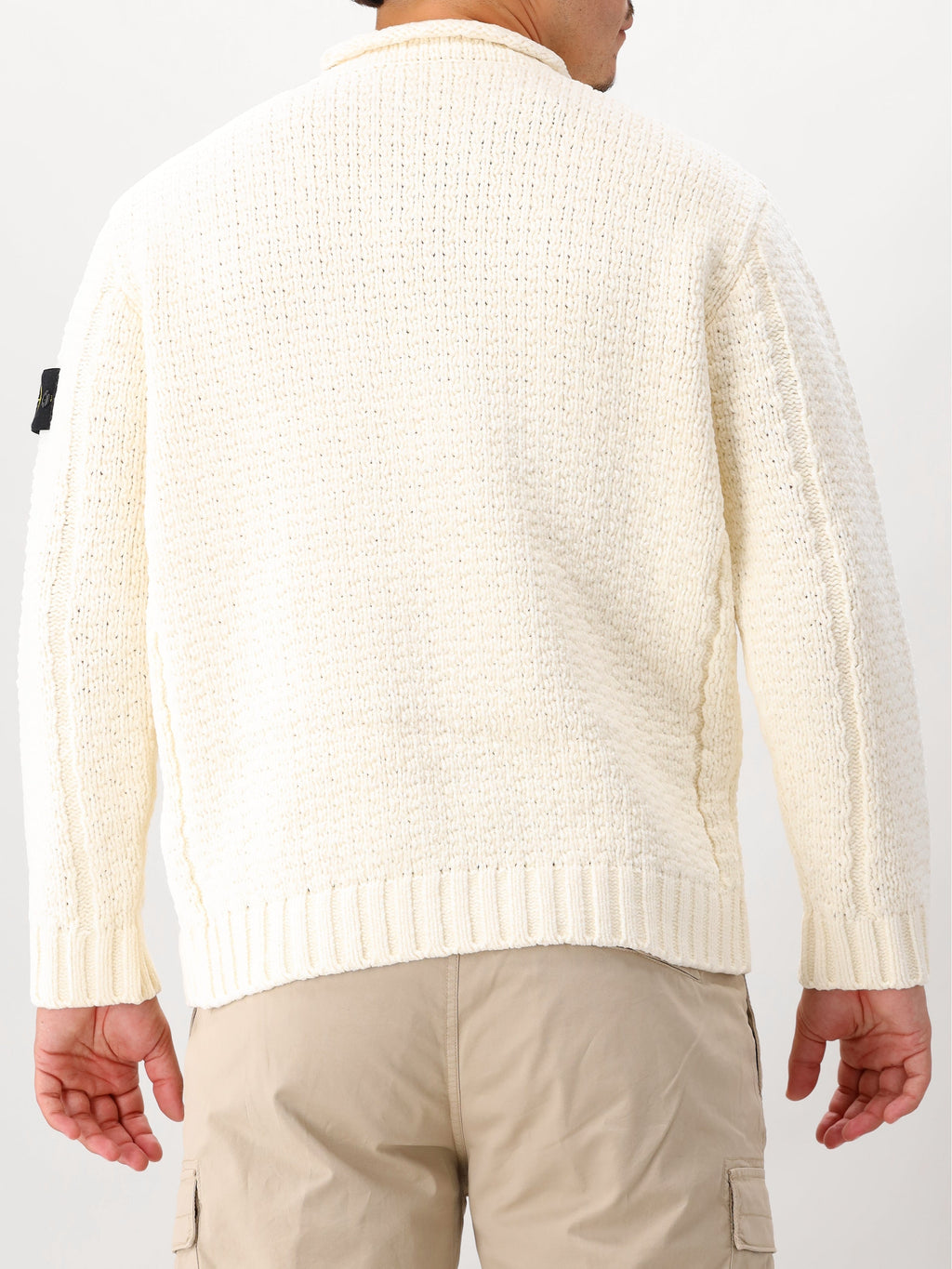 Stone Island Gebreide Trui Gebroken Wit