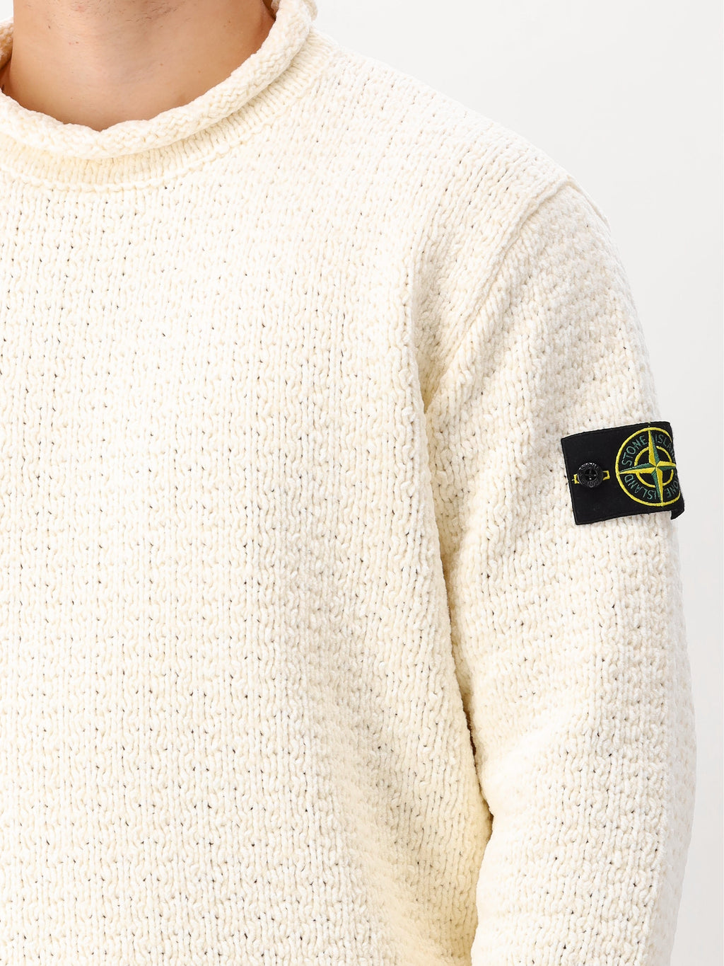 Stone Island Gebreide Trui Gebroken Wit
