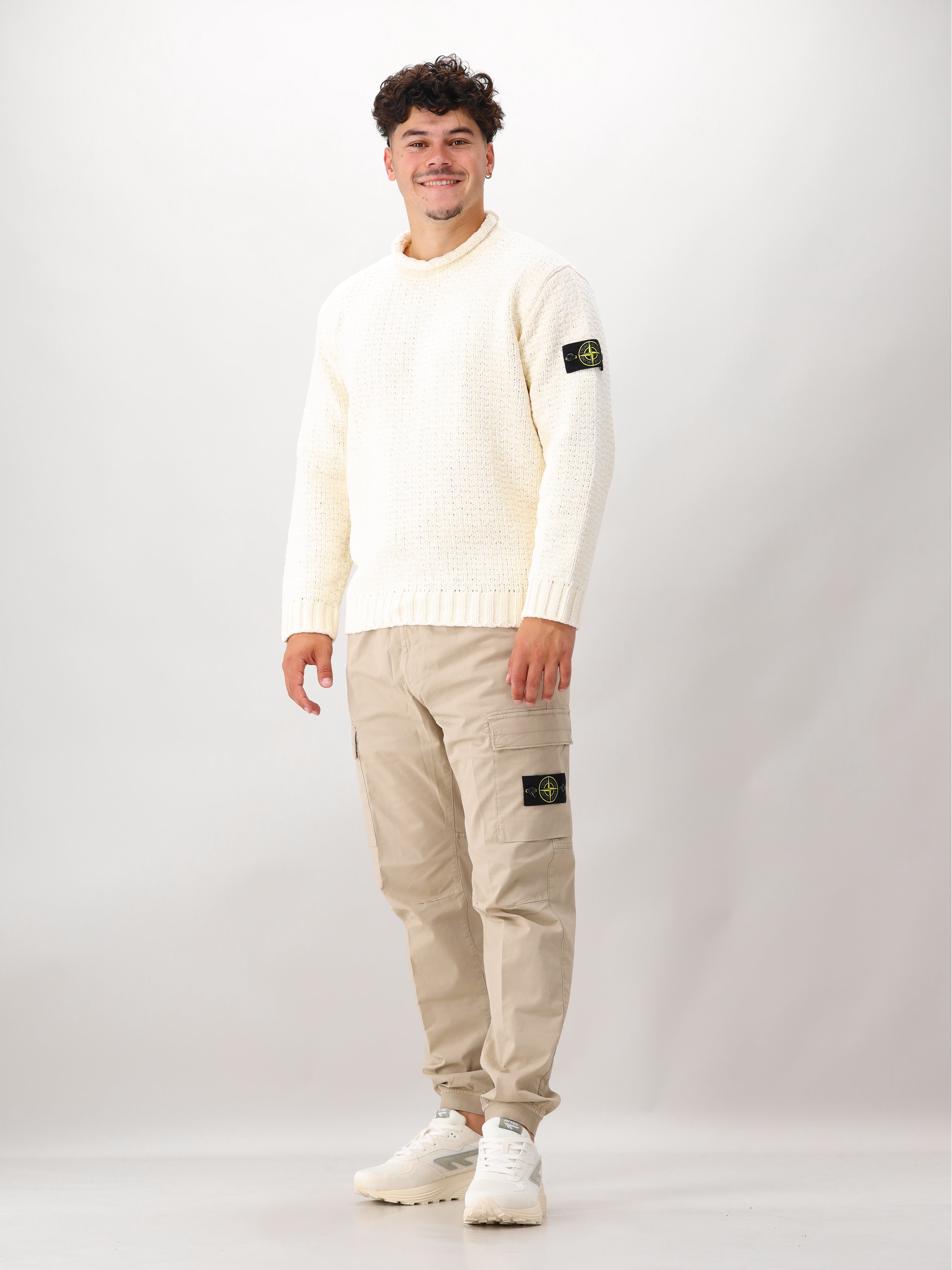 Stone Island Gebreide Trui Gebroken Wit